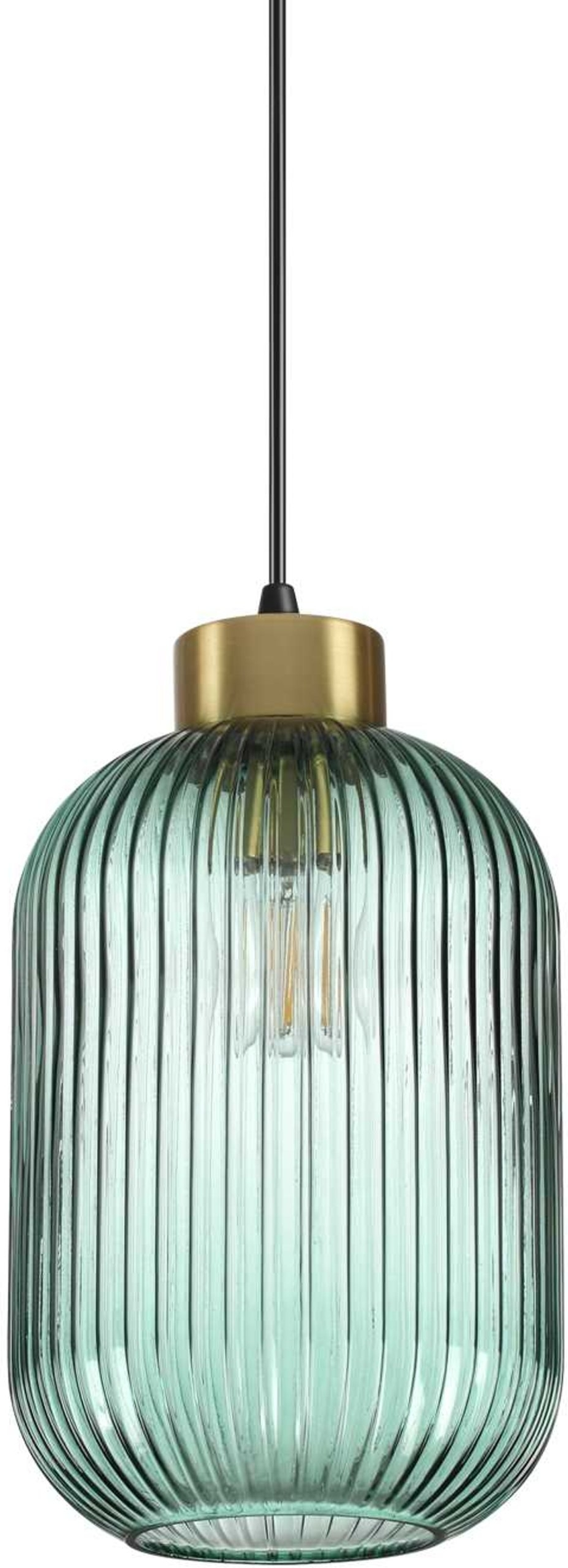 Pendellampe Ideal Lux Mint Ø140 mm grønt glas sort metal justerbar højde