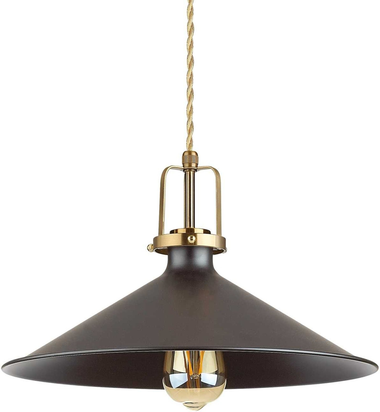 Pendel lampe Ideal Lux Eris  -  sort metal Ø360 mm, justerbar højde 32 - 208 cm, E27 loftslampe