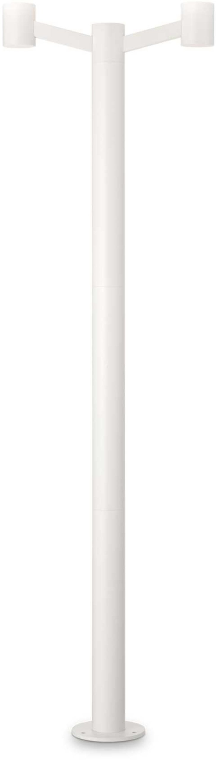 Udendørs gulvlampe Ideal Lux Clio 197 cm IP44 hvid aluminium 2xE27