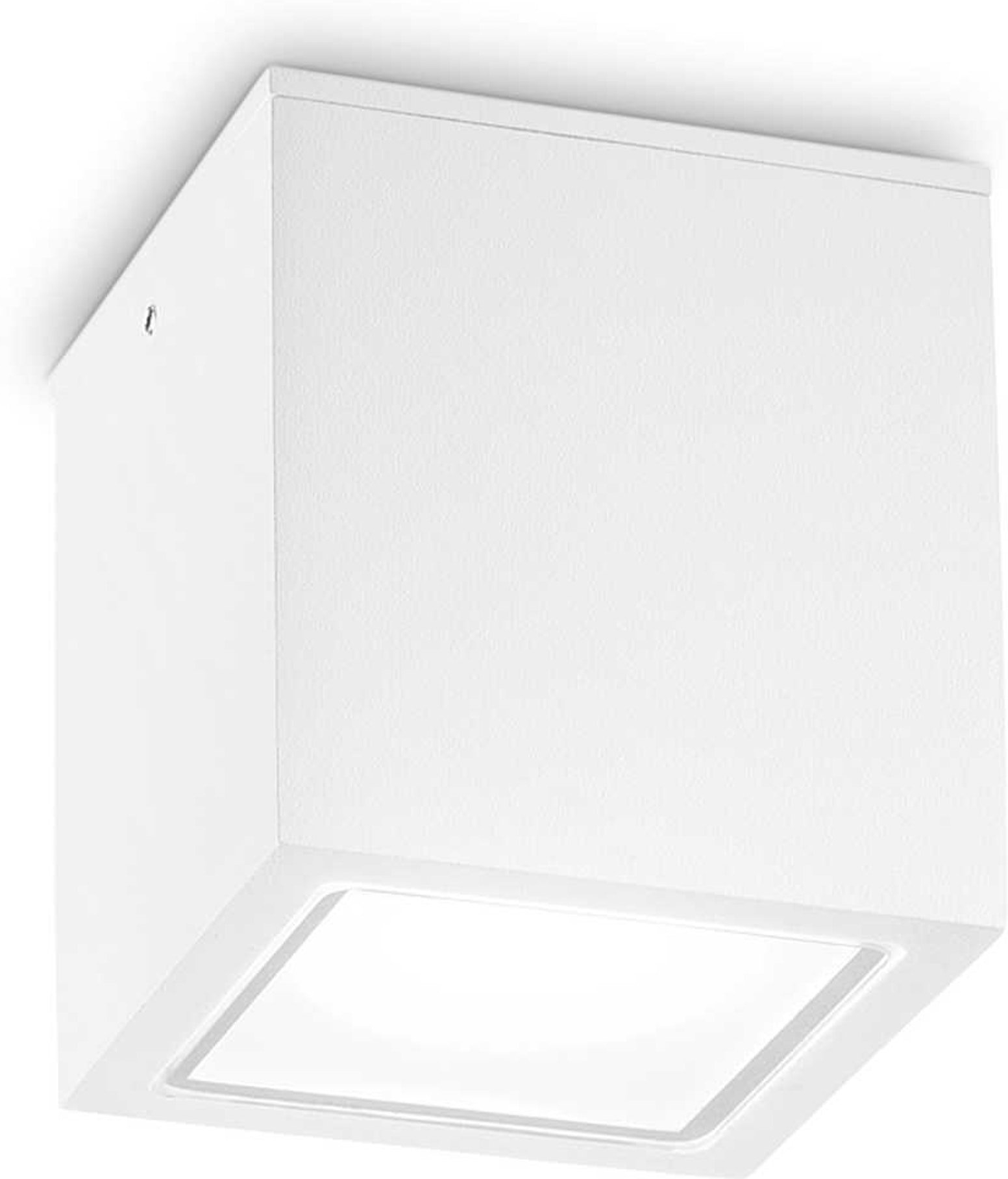 Udendørs loftlampe Ideal Lux Techo hvid metal og glas IP54 GU10 15Ã15Ã16 cm