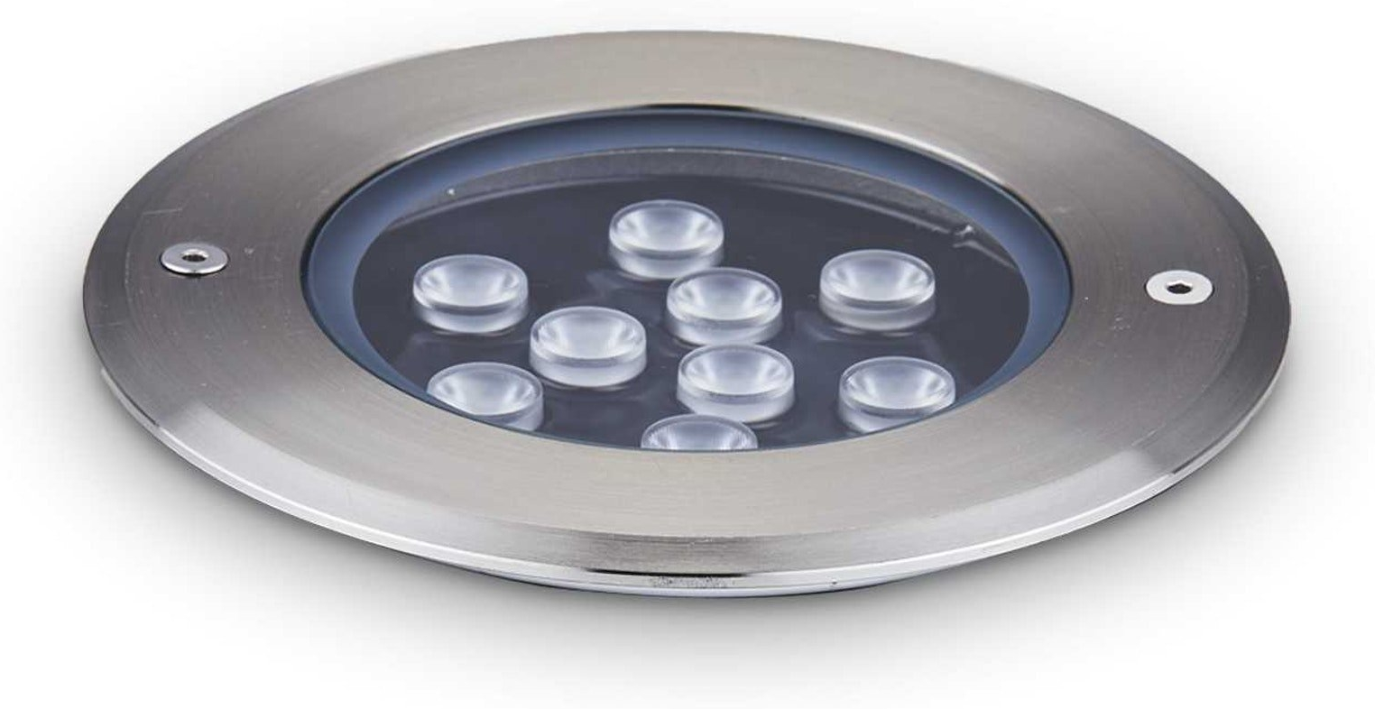 Nedgravningsspot Ideal Lux Floor LED udendørslampe Ø14xH11 cm stål/sort IP67 12W 1560 lm 3000K