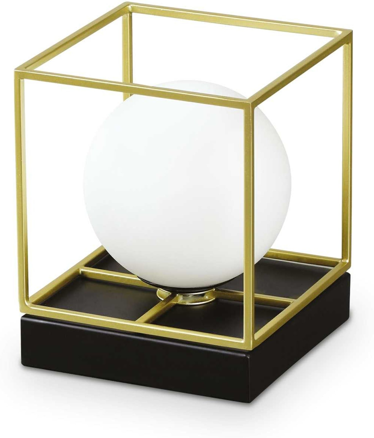 Bordlampe Ideal Lux Lingotto H15 cm messing/sort metal glas inklusive G9 LED-pære