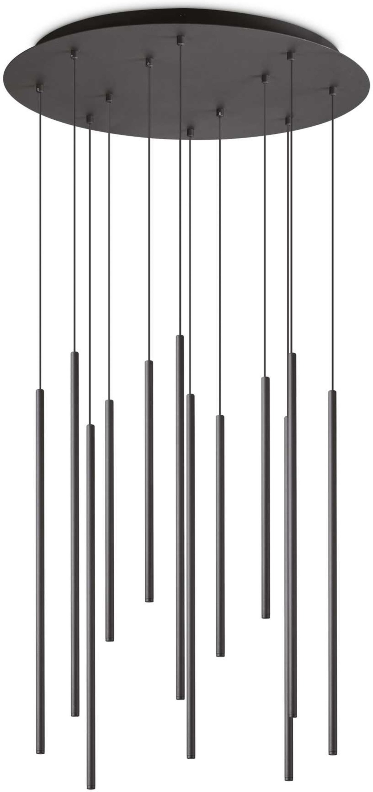Pendel lampe Ideal Lux Filo Ø600 mm sort  -  højdejusterbar LED loftlampe