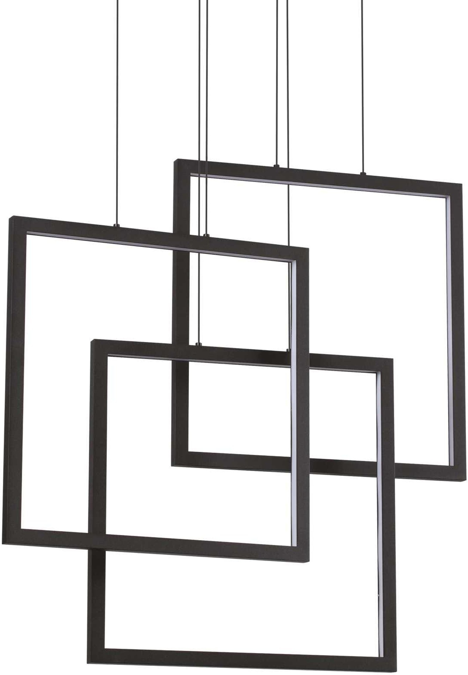 Pendel lampe Ideal Lux Frame sort  -  justérbar højde 85 - 145 cm, integreret 80 W LED