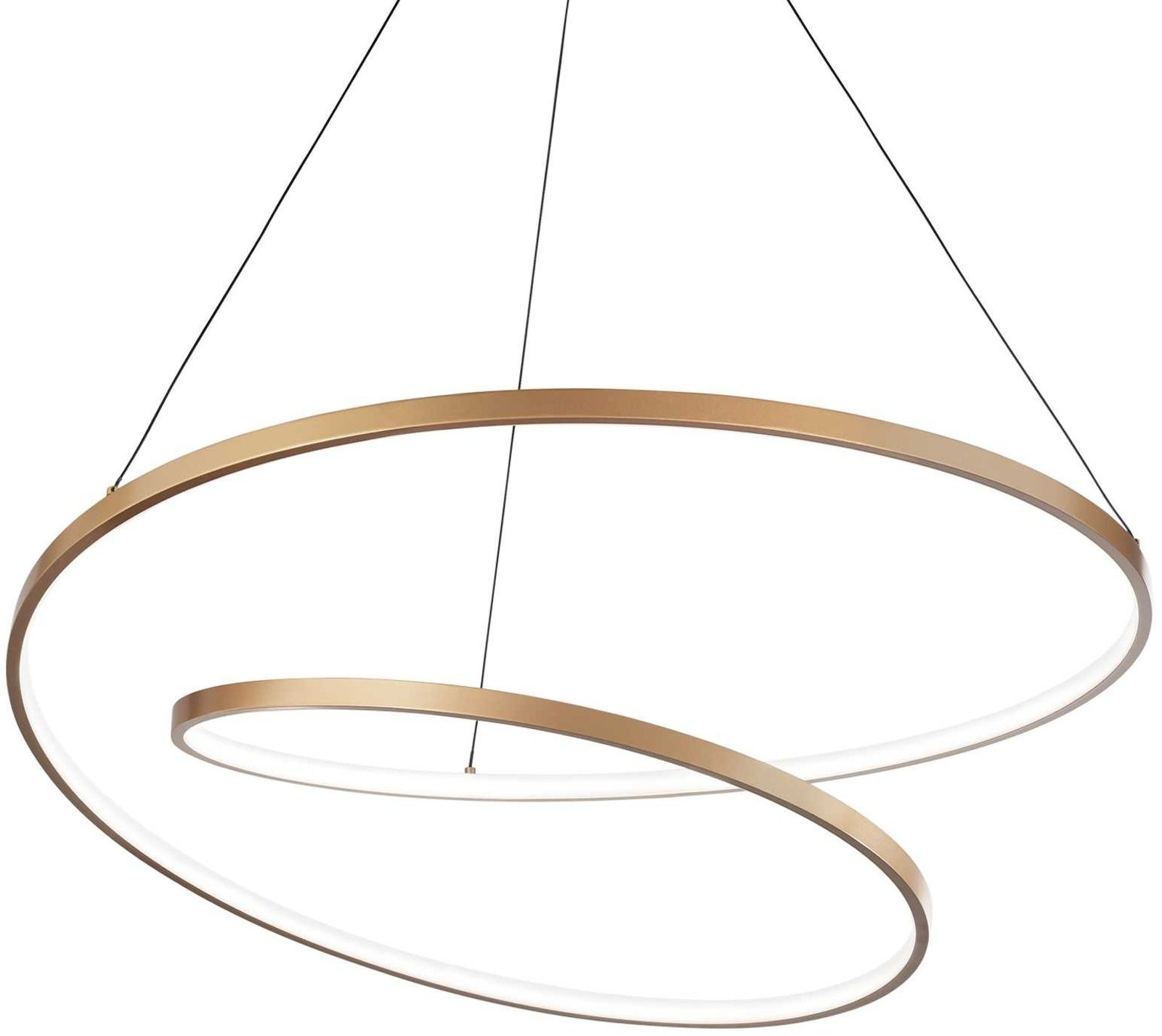 Pendel lampe Ideal Lux Oz Ø80 x H390-1500 mm LED indendørs messing