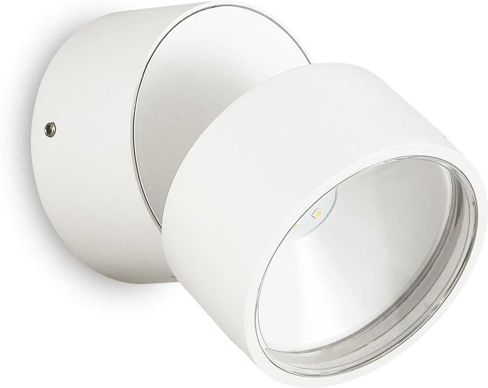 Udendørs væglampe Ideal Lux Omega Round Ø9 cm LED 7W 610 lm 3000 K IP54 Hvid Metal/Glas