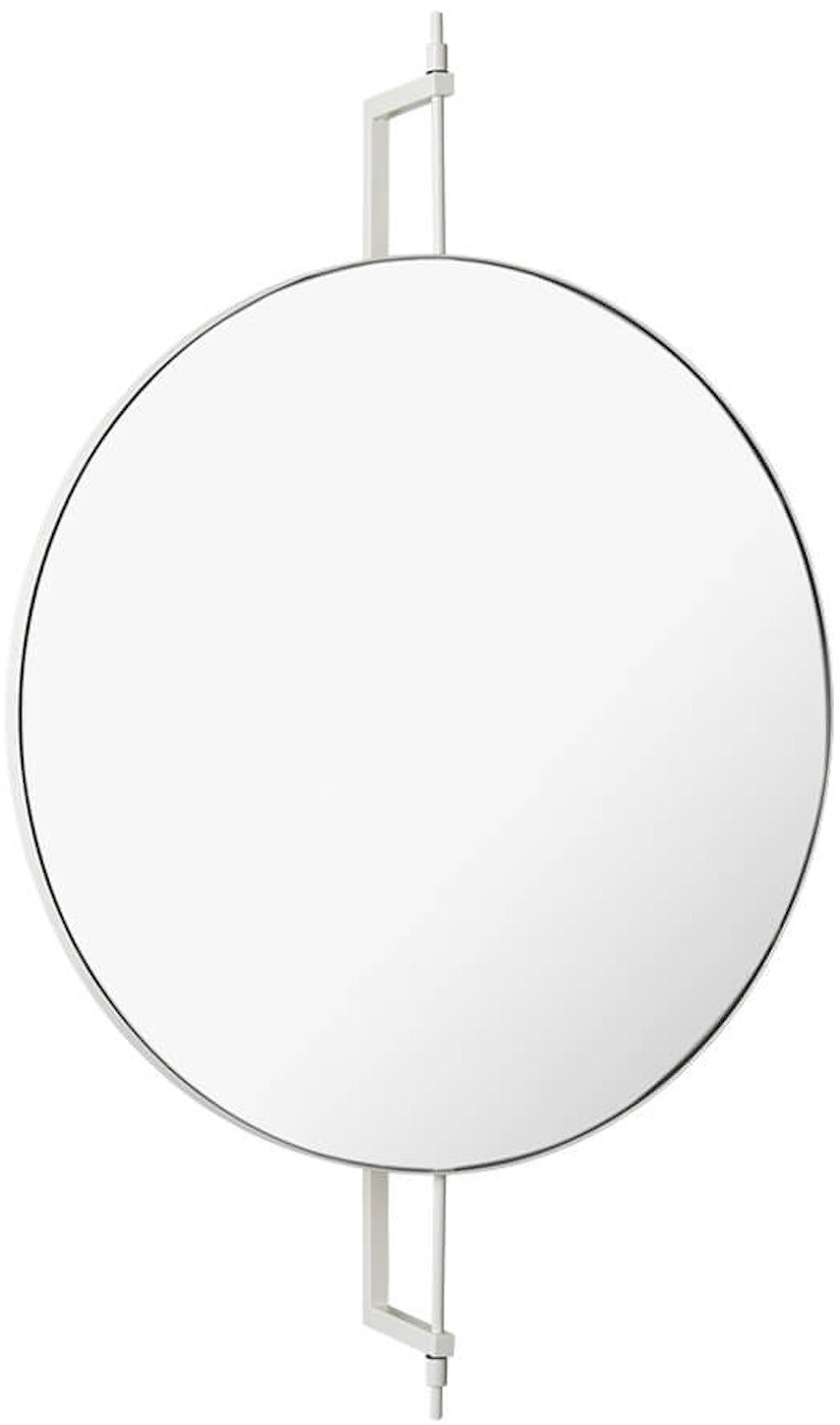 Fuldfigursspejl Kristina Dam Rotating Mirror væghængt sølvpulverlakeret stål 60x91 cm med kroge