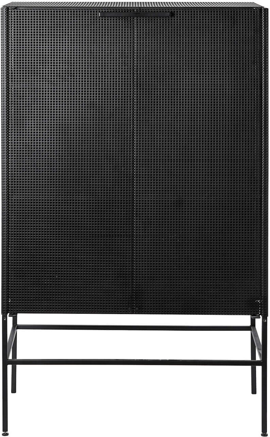 Højskab Kristina Dam Grid i sort stål H131x45x76 cm opbevaringsskab