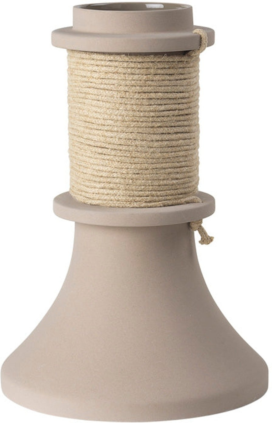 Vase Kristina Dam Rope beige stentøj og reb Ø23 x H32,5 cm skulpturel dekorationsvase