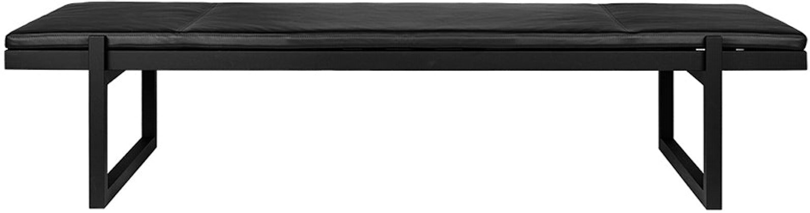 Daybed Kristina Dam Minimal i sortlakeret egetræ med nubuck-læder 70Ã200 cm