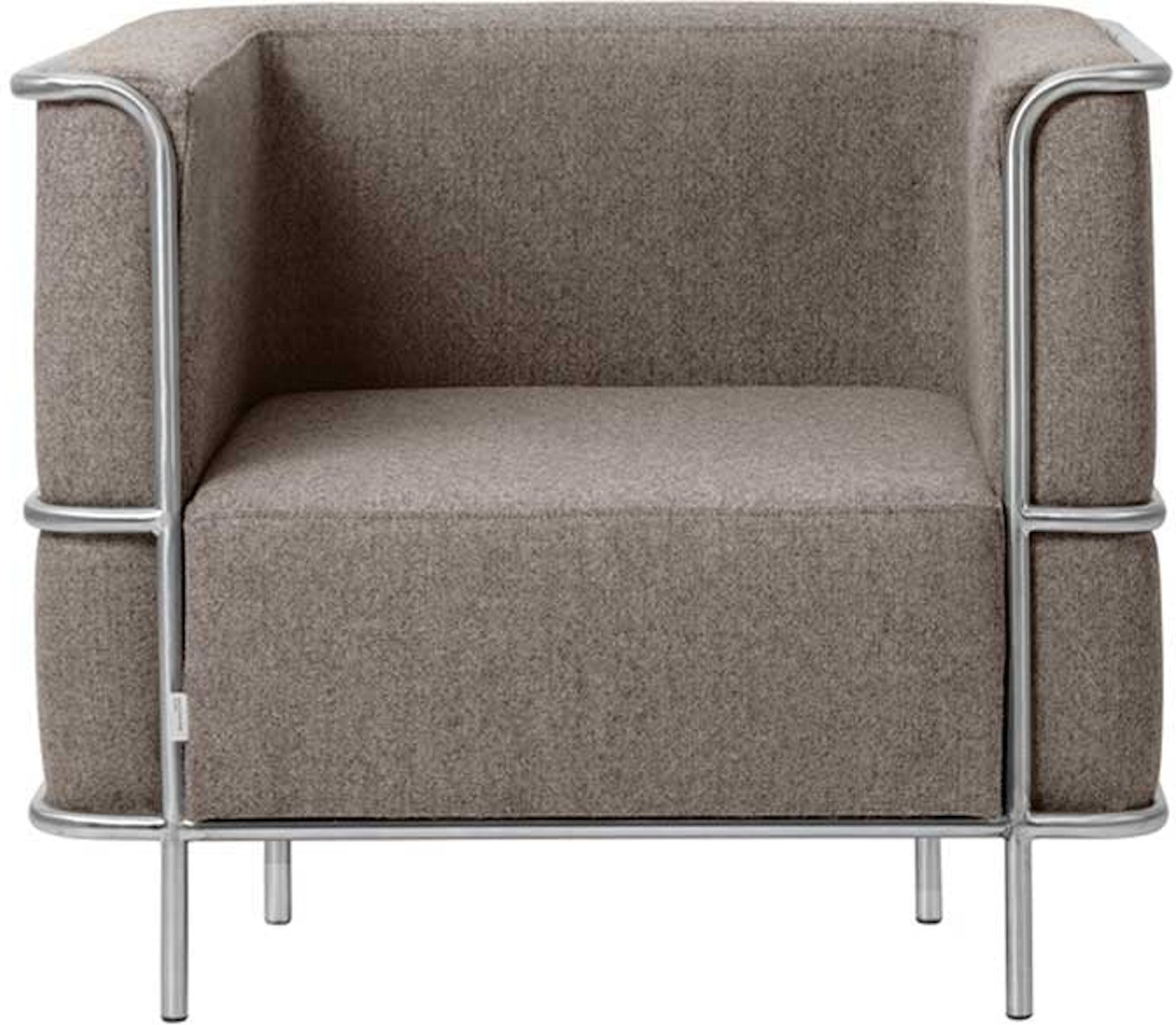 Loungestol/lænestol Kristina Dam Modernist  -  grå økologisk uld H70xB77xL87 cm