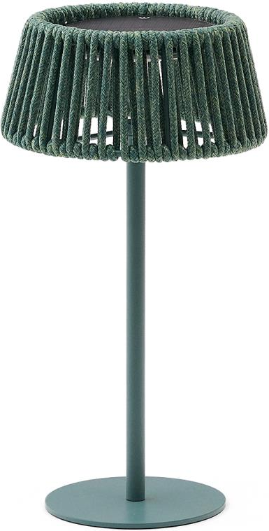 Bordlampe Kave Home Aldet LED-lampe trådløs IP44 turkis med justerbar lysstyrke H30x16x16 cm