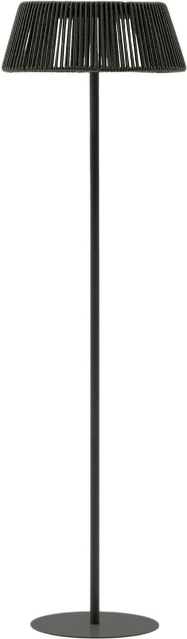 Gulvlampe standlampe Kave Home Aldet H160 Ø46 cm grøn metal og reb skærm dimbar LED IP44 sol/USB opladning 3W 3000K 125lm