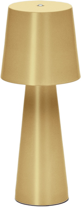 LED-bordlampe Kave Home Arenys genopladelig med USB-opladning guld justerbar lysstyrke H25xØ10 cm
