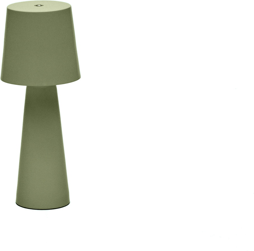 Bærbar bordlampe Kave Home Arenys IP54 LED grøn med USB-opladning