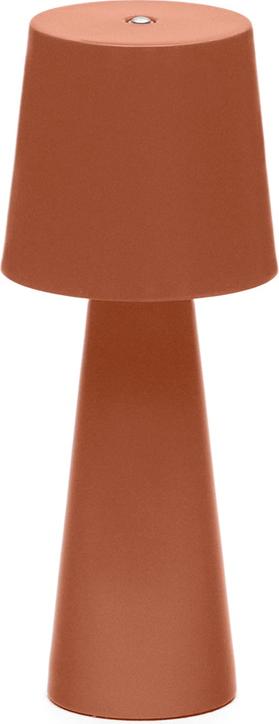 Bordlampe Kave Home Arenys terracotta LED i metal med justerbar lysstyrke bærbar IP54