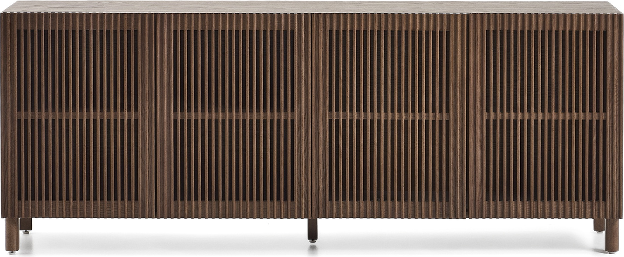 Skænk Kave Home Beyla, mørkebrun egefiner, H71,5 x B181 x D42,5 cm