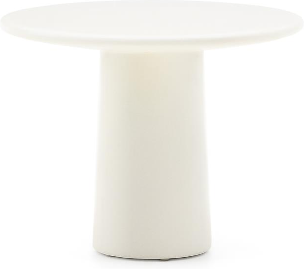 Sidebord / Småbord Kave Home Albanella Ø65 x H51 cm hvid lakeret PU beton