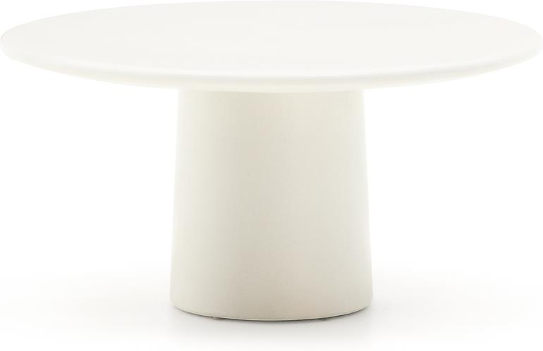 Sofabord loungebord Kave Home Albanella rund Ø85 cm hvid cement