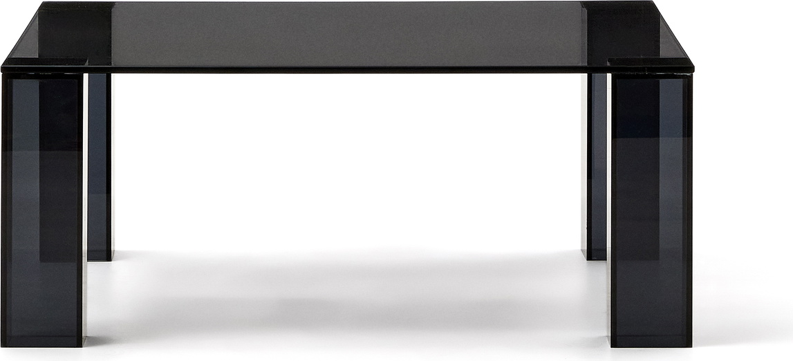 Sidebord Kave Home Adularia kvadratisk mørkegråt hærdet glas 85Ã85 cm H35