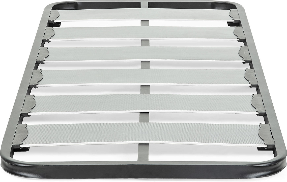 Sengeramme Kave Home Talo grafitsort stål med birkekrydsfinerlameller 90x200 cm