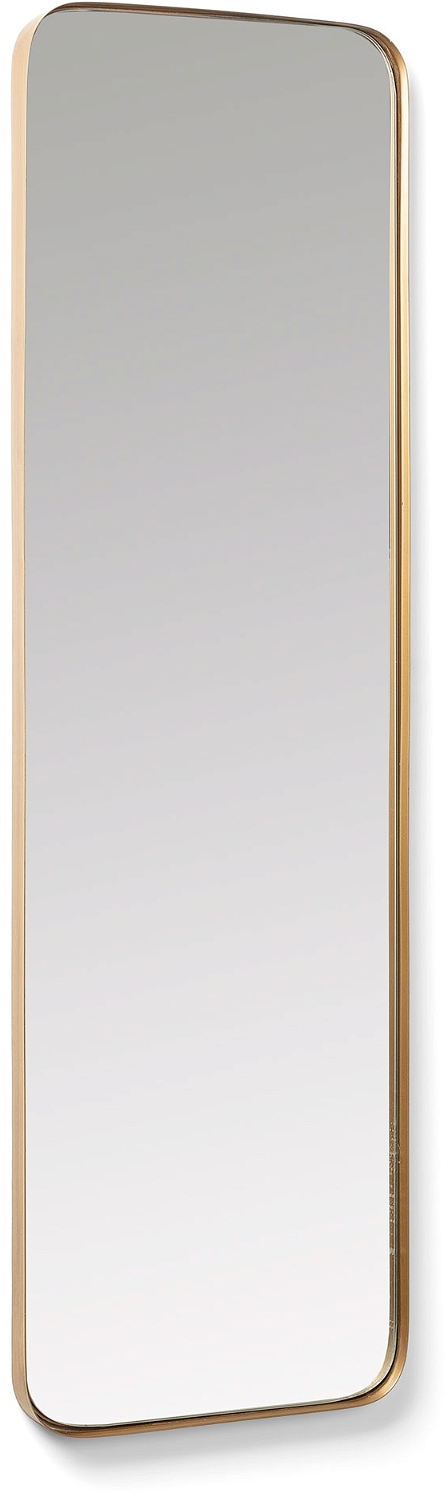 Vægspejl Kave Home Marco i guld metal 100x30 cm håndlavet