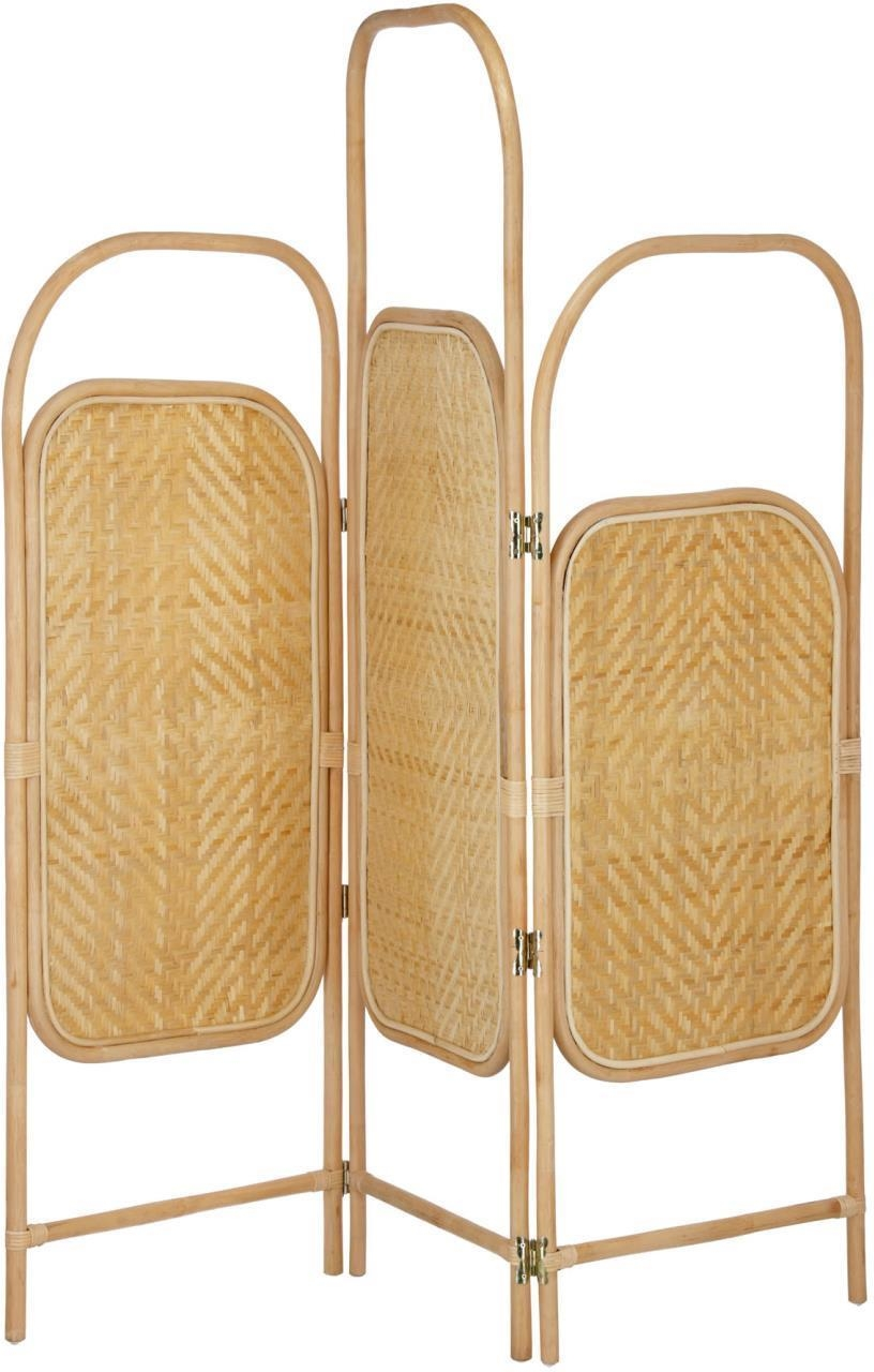 Rumdeler Kave Home Krysia foldbar rattan 180x180 cm  -  naturflettet indendørs skillevæg