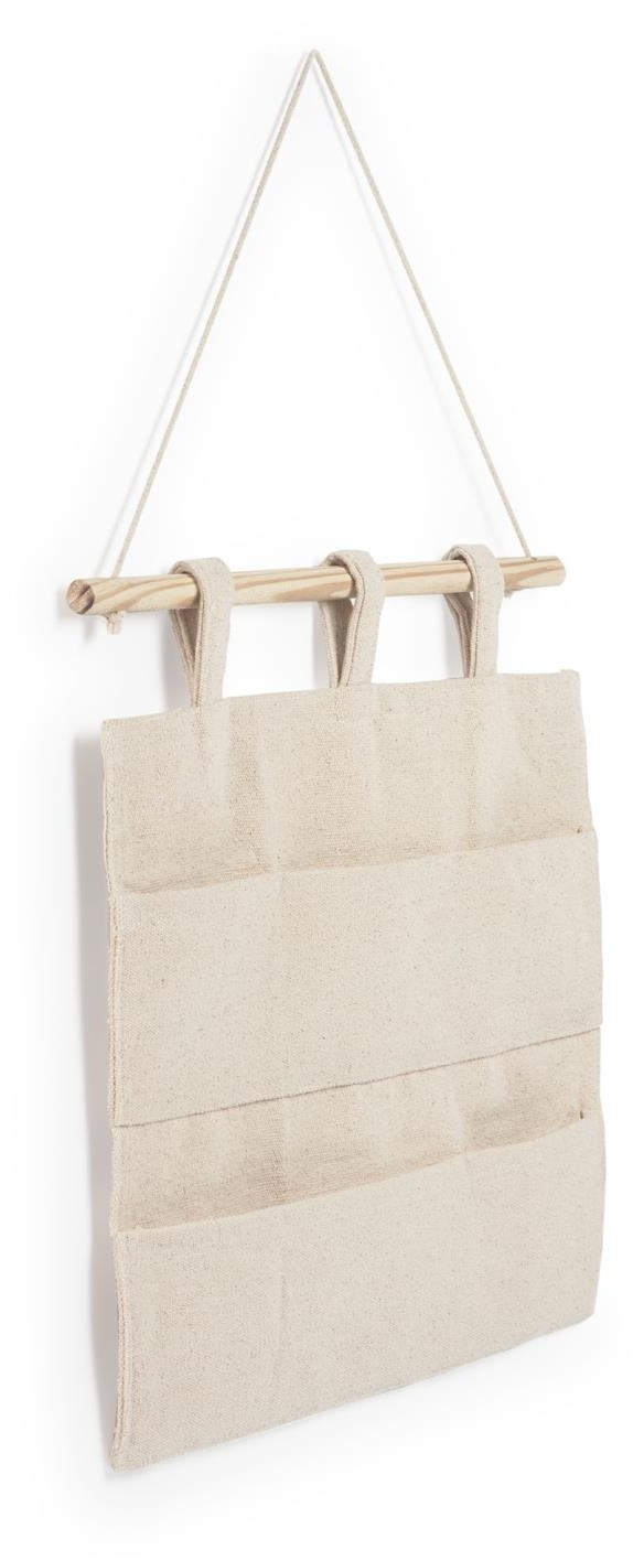 Hængende opbevaringslomme Kave Home Niale beige bomuld 50Ã52 cm