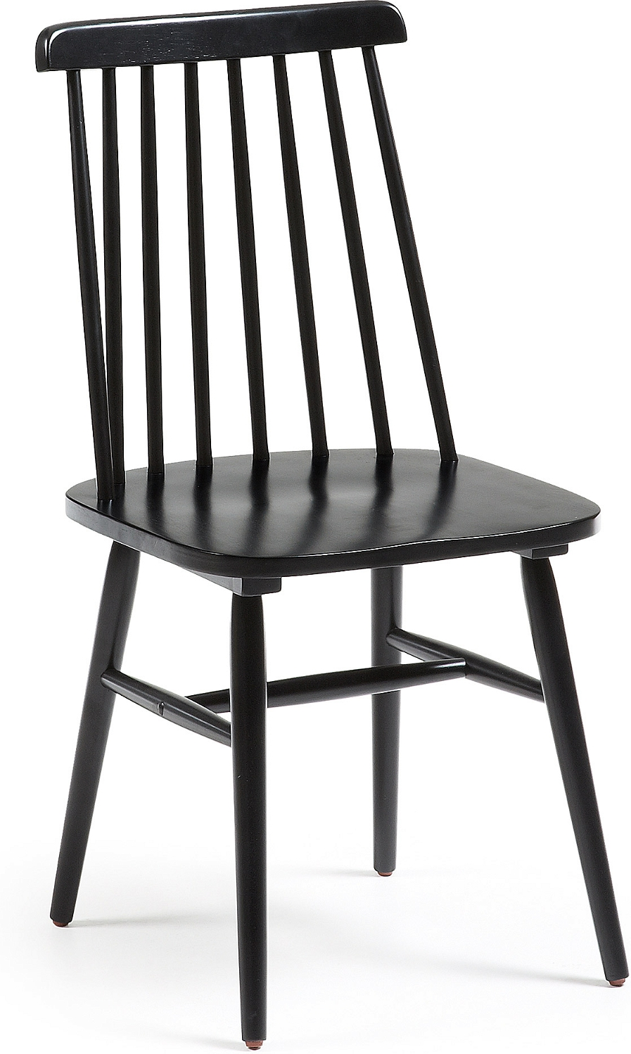 Spisebordsstol Kave Home Tressia i massiv gummitræ lakeret mat sort  -  klassisk nordisk design