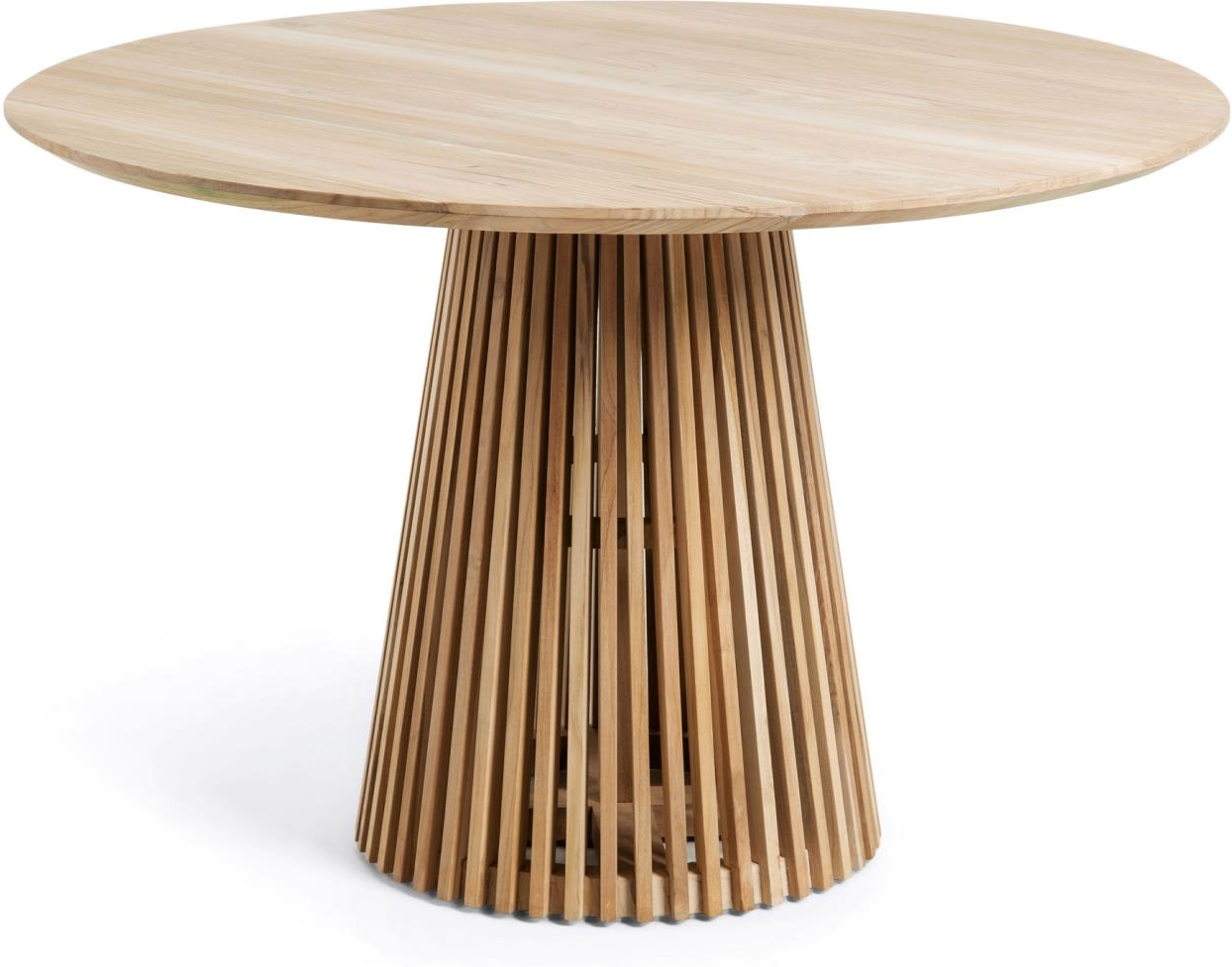 Rundt spisebord Kave Home Jeanette i massiv teak Ø120 cm til udestue og terrasse