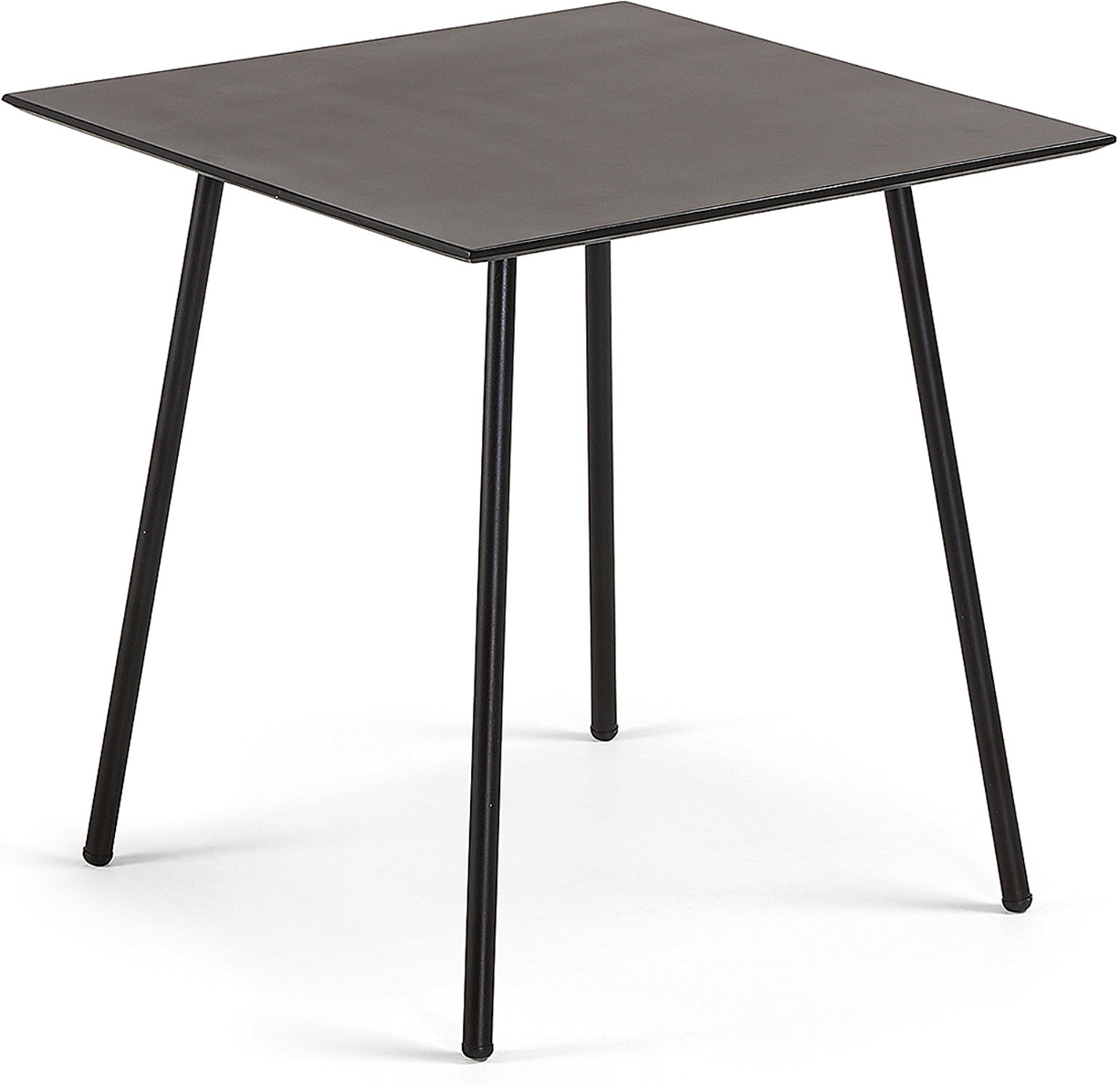Udendørs spisebord Kave Home Mathis havebord 75x75 cm sort cement med galvaniseret stål