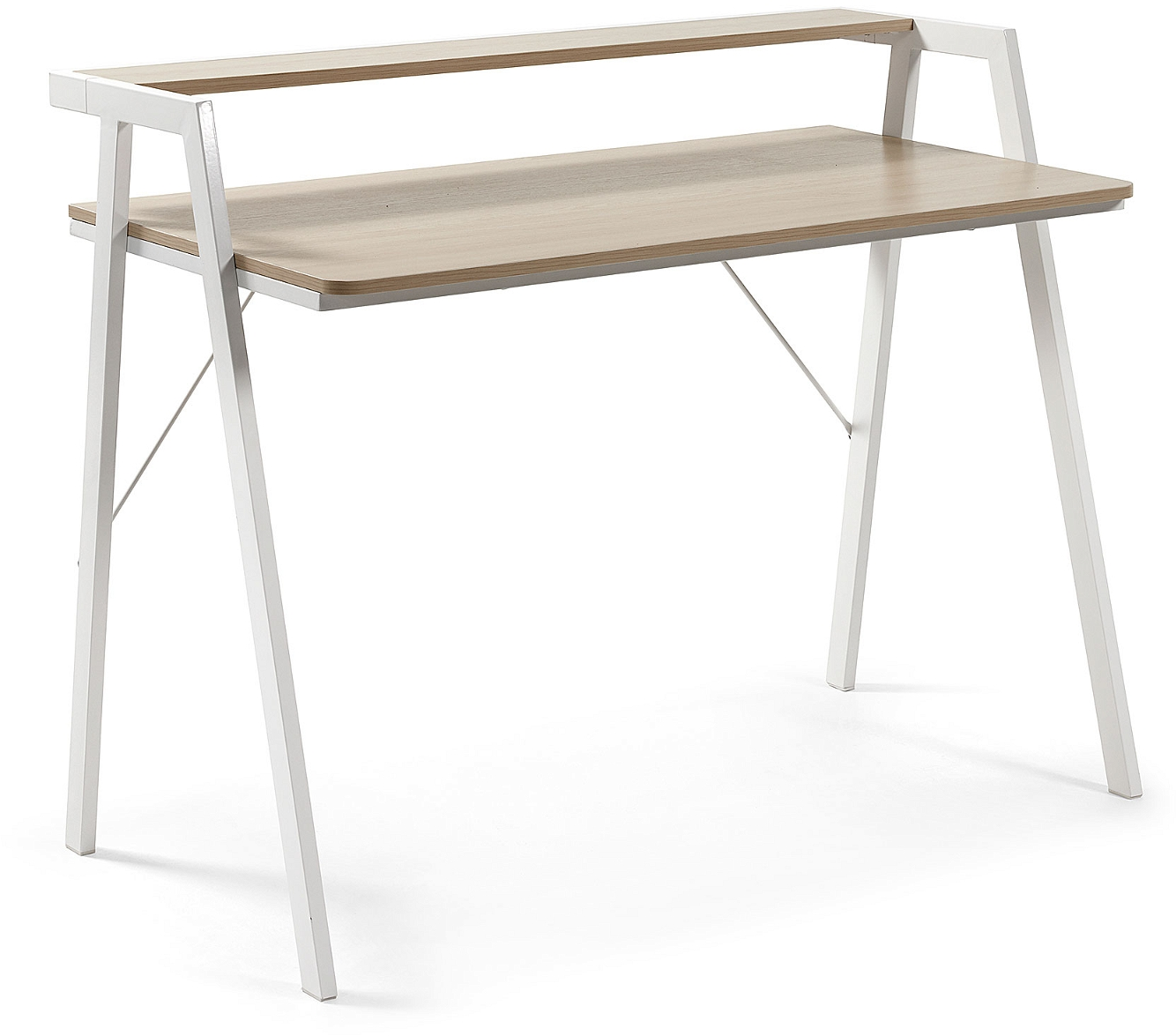 Skrivebord Kave Home Alanna med hylde natur/hvid H91ÃB60ÃL115 cm