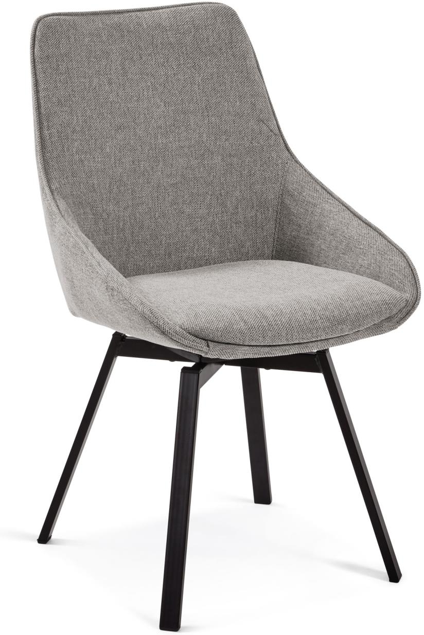 Spisebordsstol Kave Home Jenna grå/sort moderne nordisk polstret stof