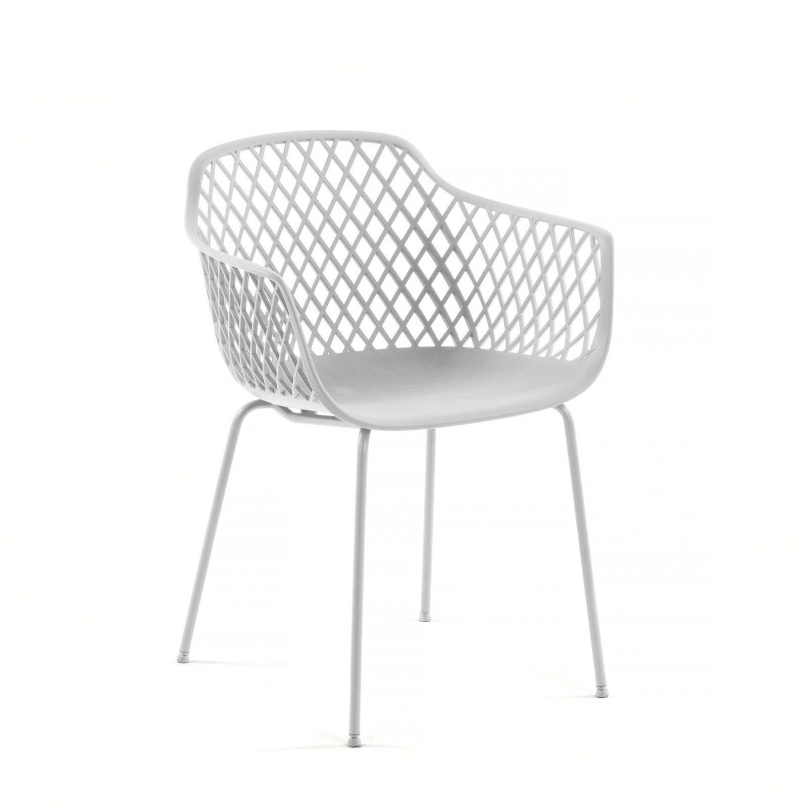 Udendørs spisebordsstol/havestol Kave Home Quinn hvid H80ÃB55ÃL60 cm