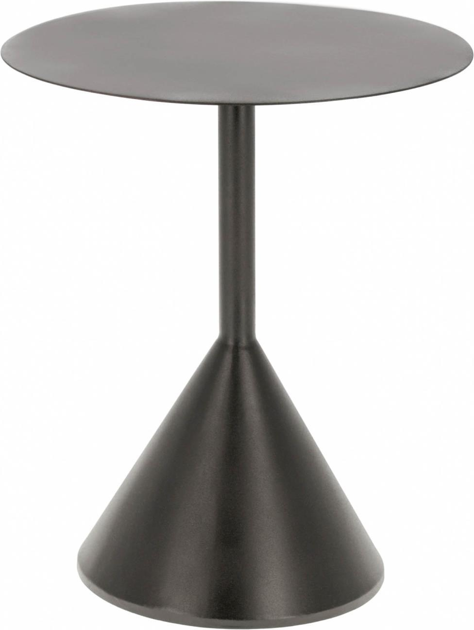 Sidebord Kave Home Yinan i pulverlakeret sort metal Ø48ÃH55 cm | moderne nordisk piedestalbord