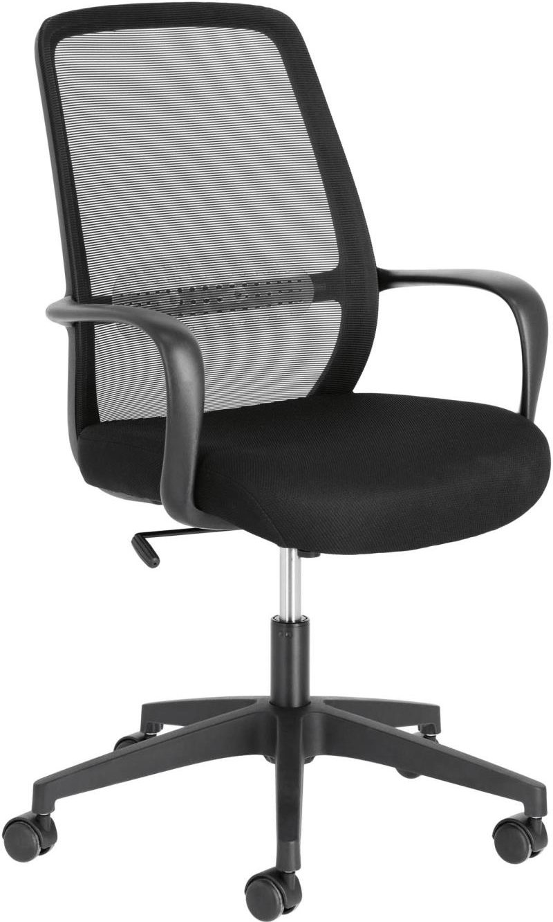 Kontorstol Kave Home Melva polstret ergonomisk sort med gaslift og hjul