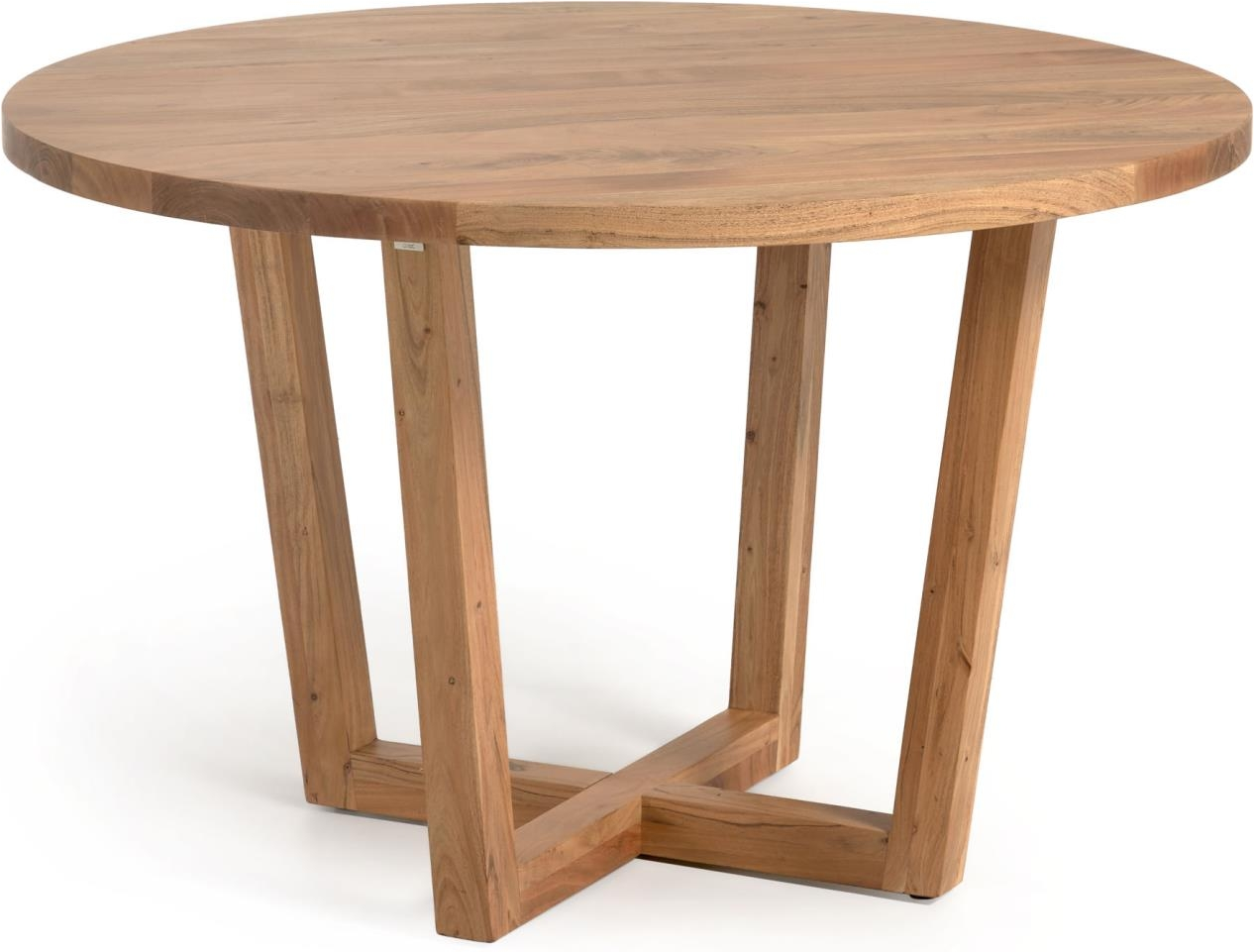 Rundt spisebord Kave Home Nahla Ø120 H75 cm massivt akacietræ mat natur rustikt