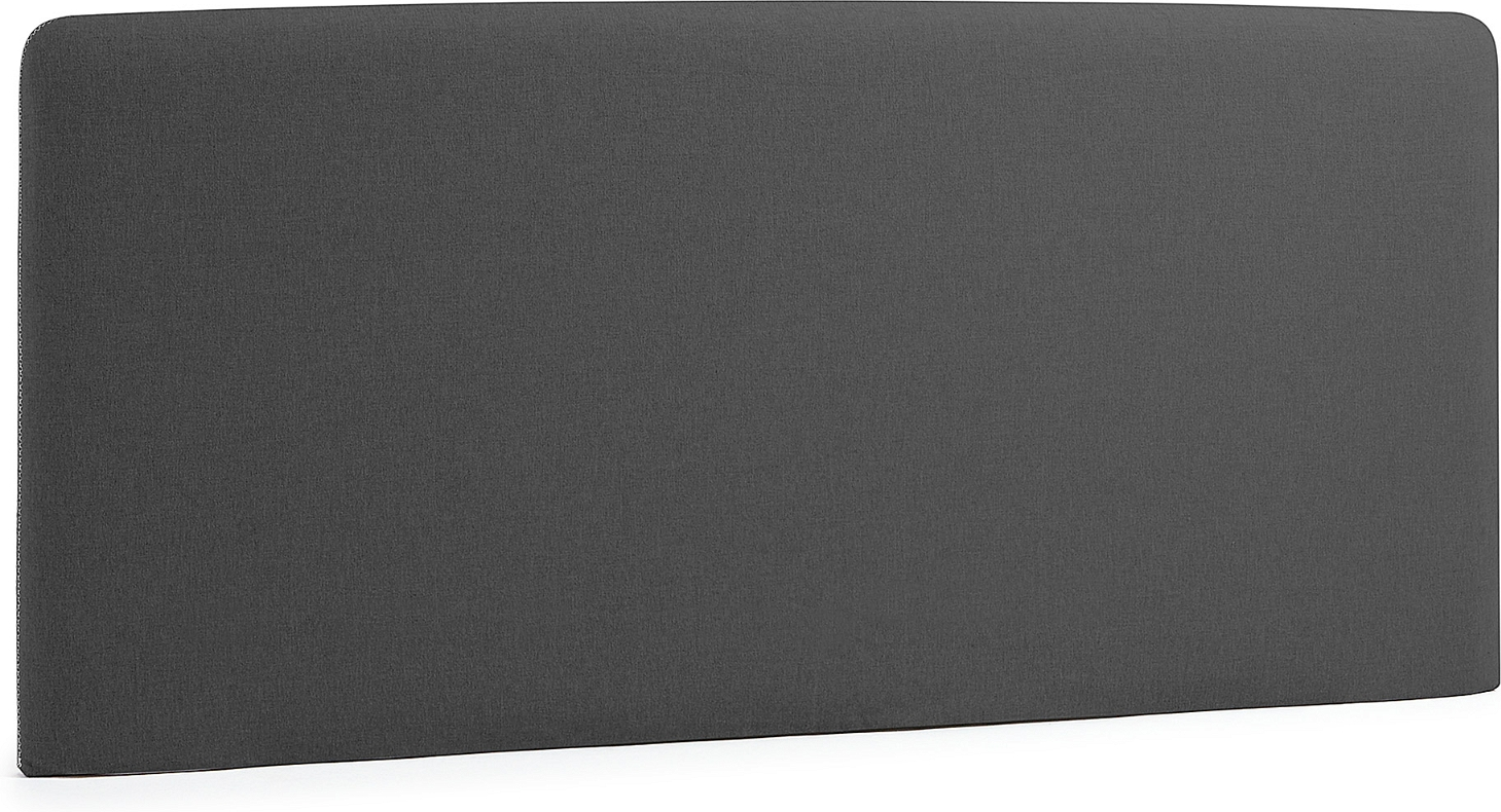 Sengegavl/hovedgærde Kave Home Dyla sort polstret stof med Teflon 178 x 7 x 76 cm til 160 cm madras