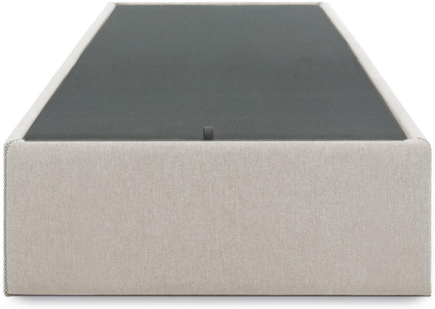 Sengebund Kave Home Matters med 500 L opbevaring gaslift stof beige/sort