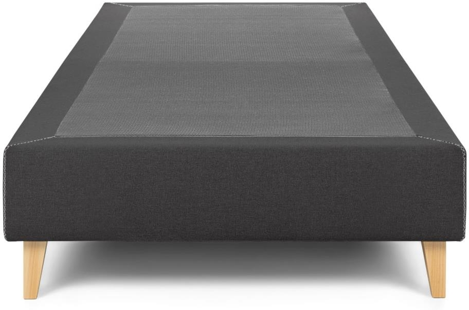 Sengeramme til enkeltseng Kave Home Nikos  -  pletbestandigt stof, sort 90x190 cm