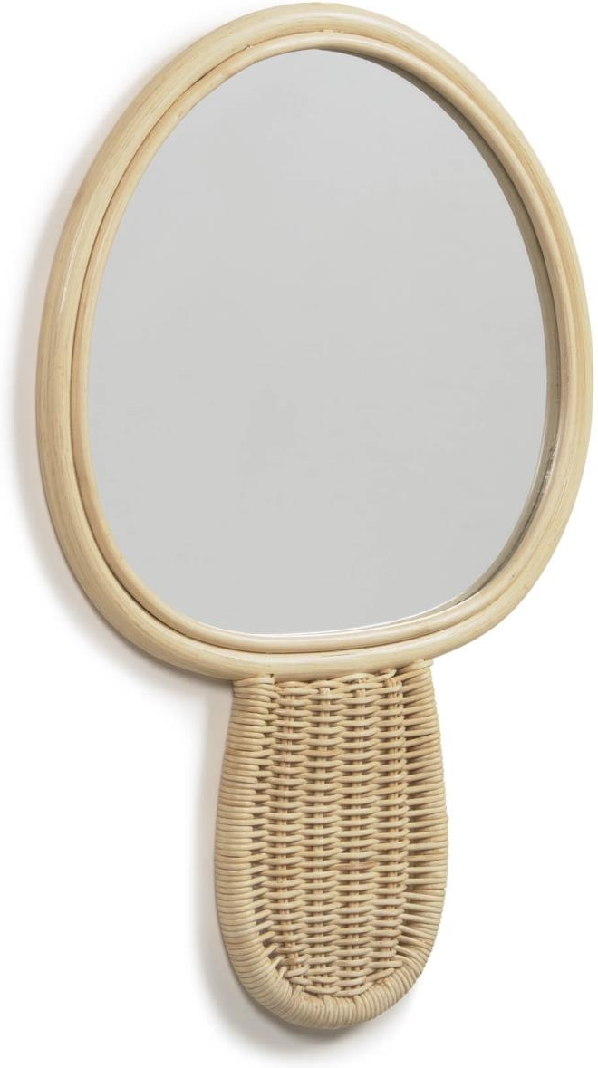 Vægspejl Kave Home Nauze håndlavet svampeformet naturrattanramme 50x34 cm