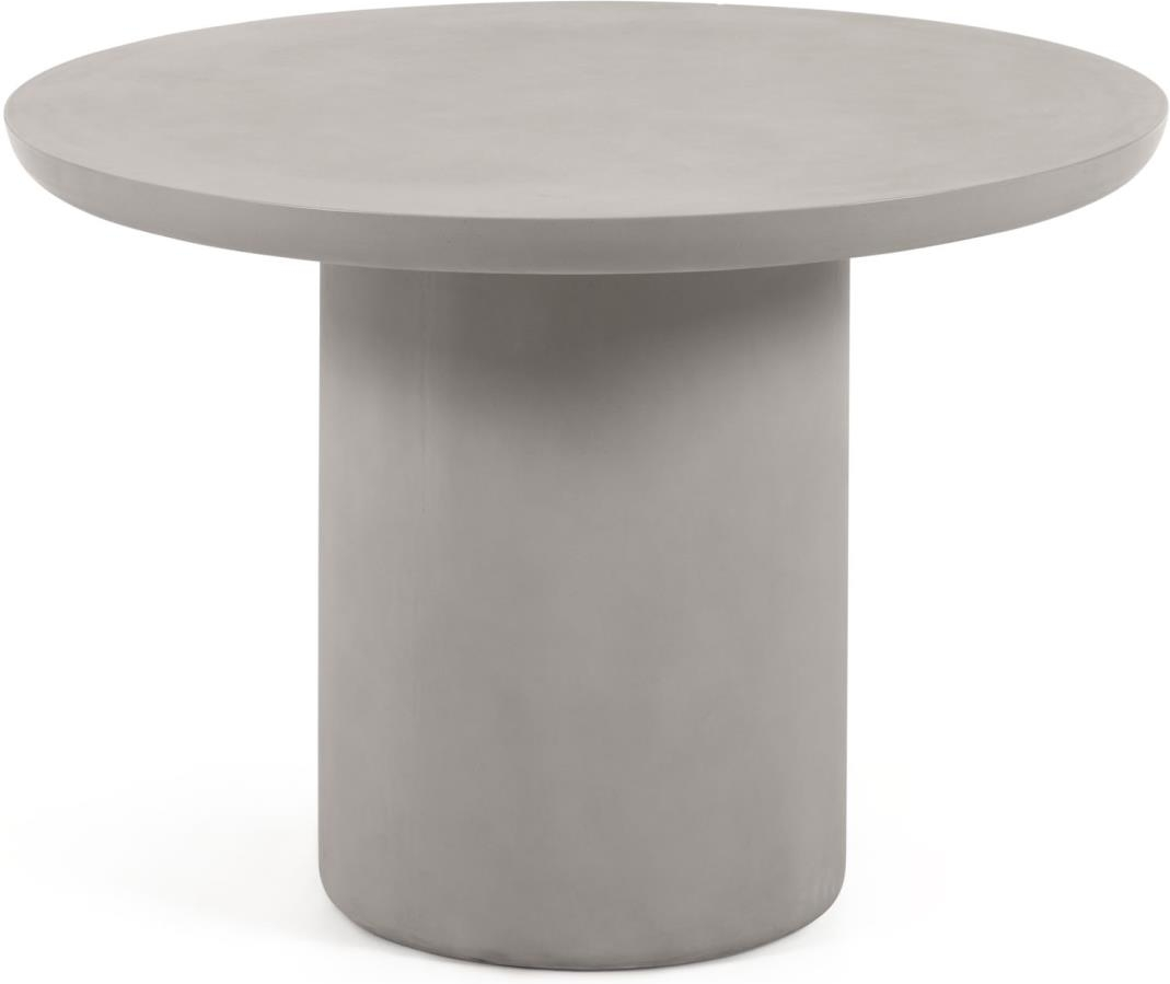 Udendørs spisebord Kave Home Taimi i naturfarvet cement Ø110 x H76 cm moderne nordisk terrassebord
