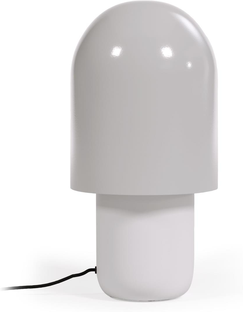 Bordlampe Kave Home Brittany nordisk lampe i metal grå og hvid 37x20 cm