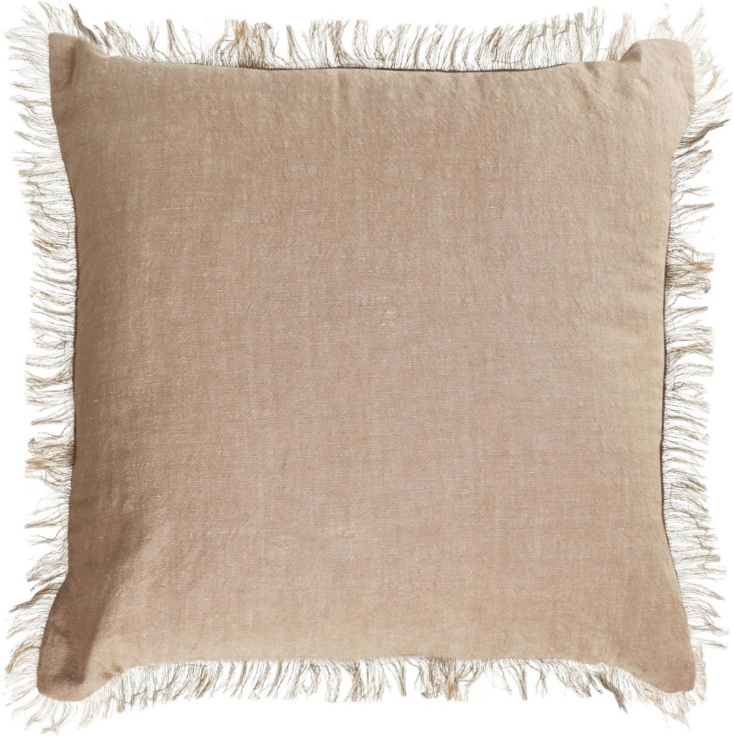 Pyntepudebetræk Kave Home Abinadi 45x45 cm beige bomuld og hør