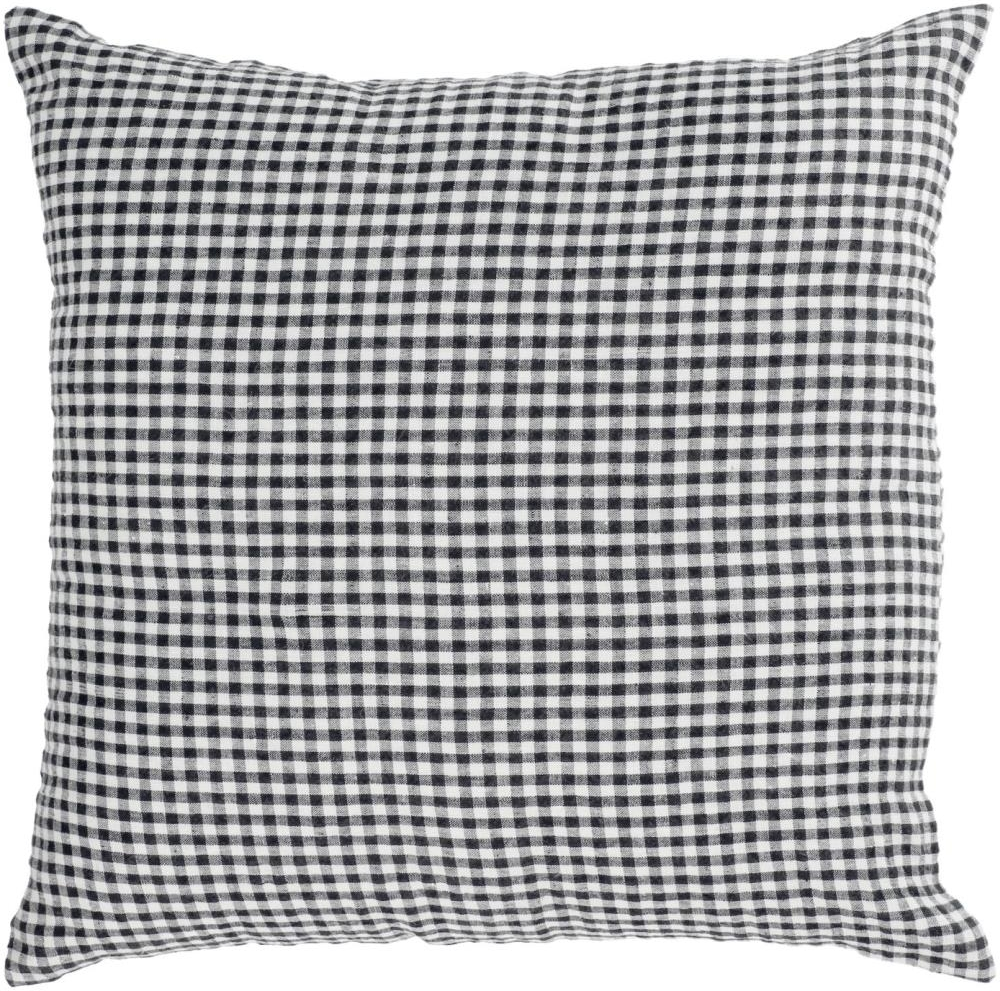 Pudebetræk Kave Home Hilaria 45x45 cm sort/hvid 100% hør gingham
