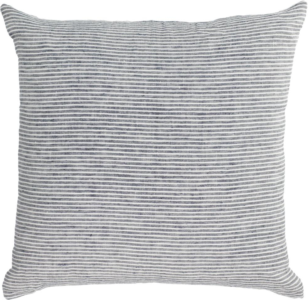 Pudebetræk/pudeovertræk Kave Home Marena 45x45 cm sort/hvid 100% hør
