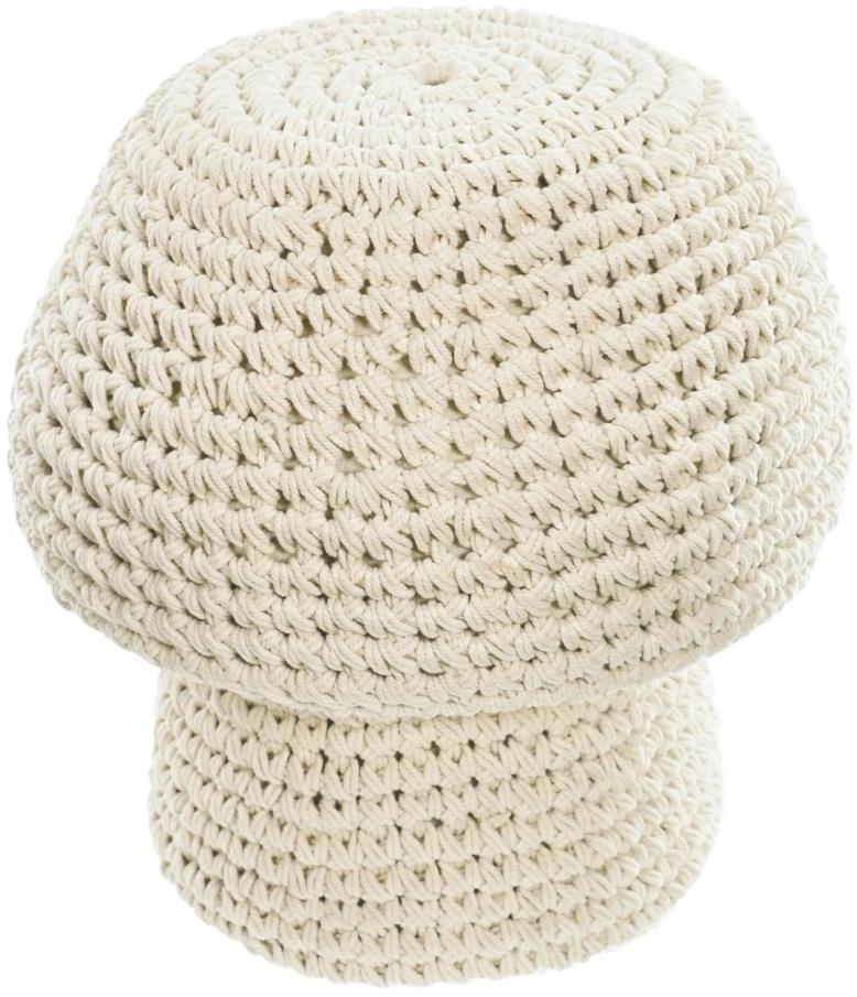 Puf Kave Home Enrica hvid bomuld 38x30x30 cm