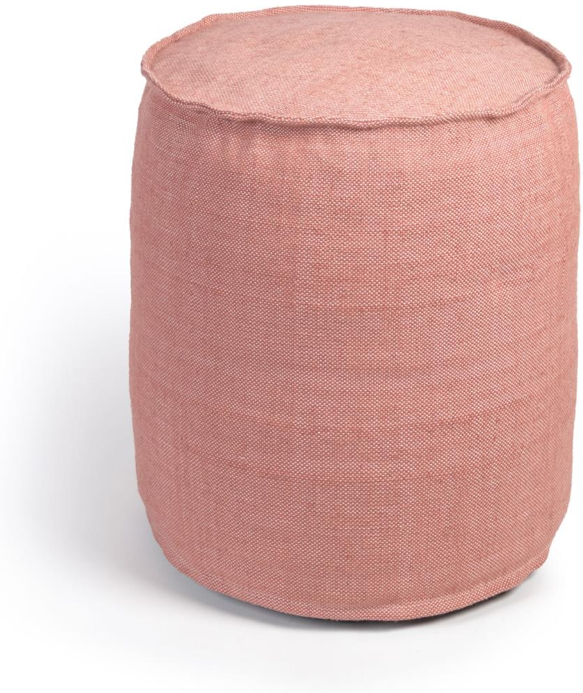 Puff Kave Home Isaura rød genbrugs-PET 45Ã40 cm bæredygtig rustik kolonial skammel