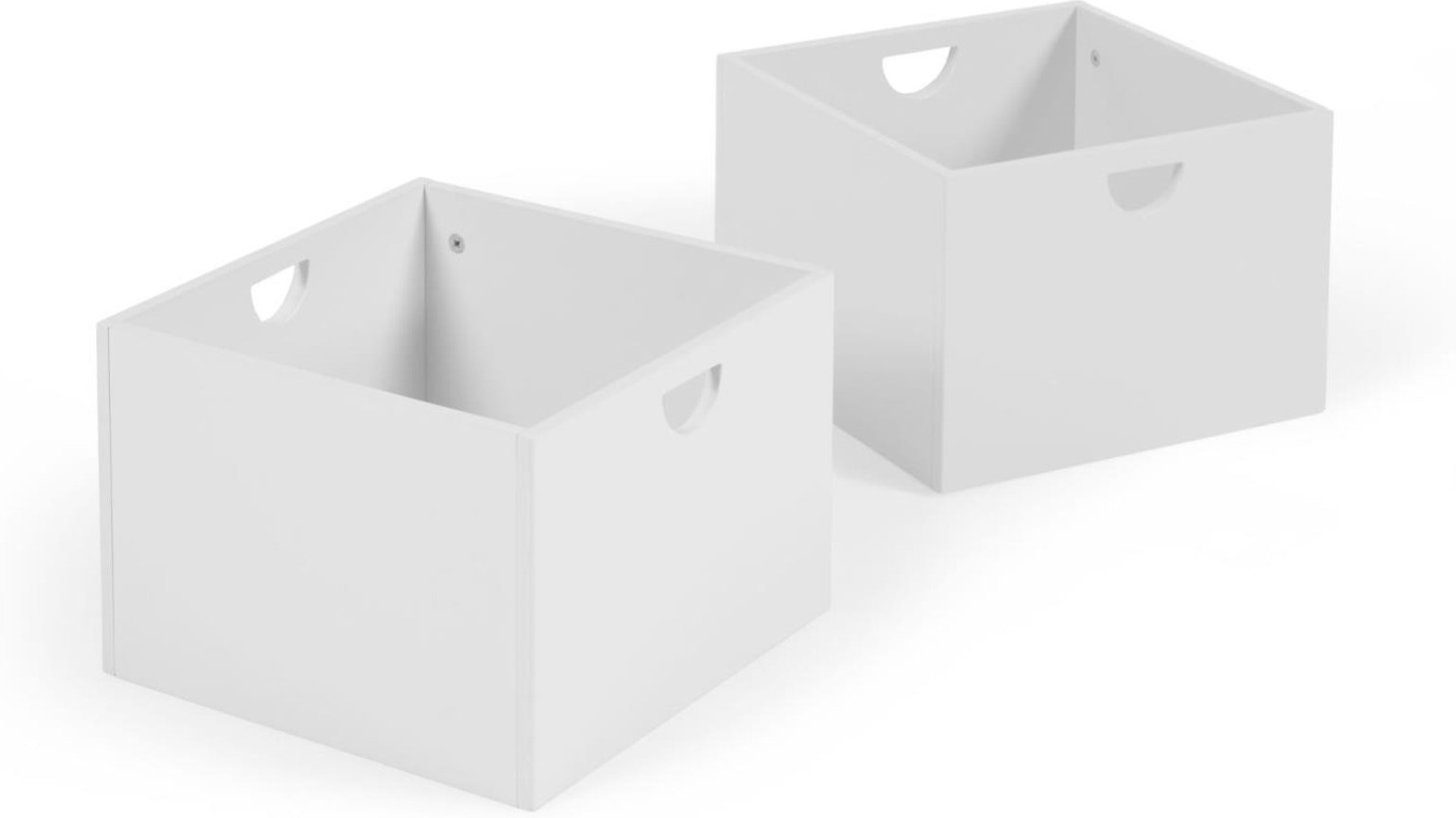 Opbevaringskasser sæt 2 Kave Home Nunila, hvid lakeret MDF, H25xB36xL36 cm
