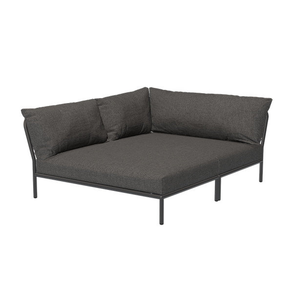 HOUE Level/2 cozy corner venstrevendt - Dark grey basic  : Erling Christensen Møbler